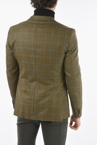 CC COLLECTION Gingham Patterned Virgin Wool Blazer