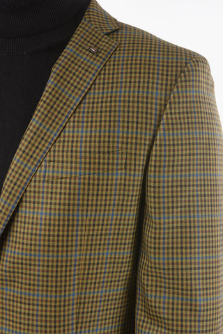 CC COLLECTION Gingham Patterned Virgin Wool Blazer