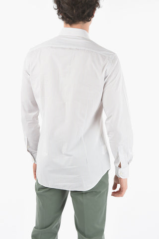 Striped Spread Collar Shirt