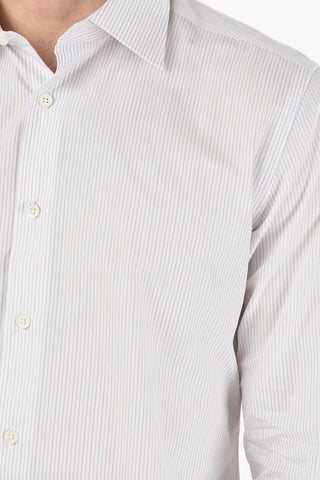 Striped Spread Collar Shirt