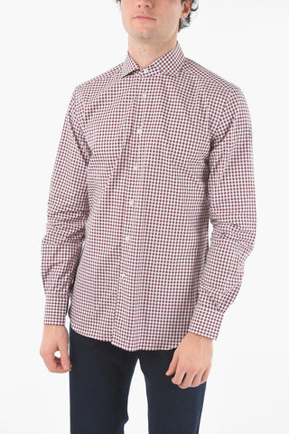 Checked Shirt with Spread Collar