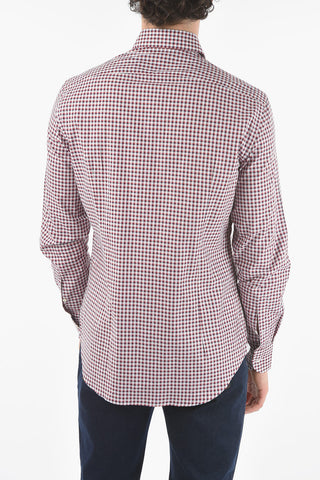 Checked Shirt with Spread Collar
