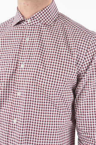 Checked Shirt with Spread Collar