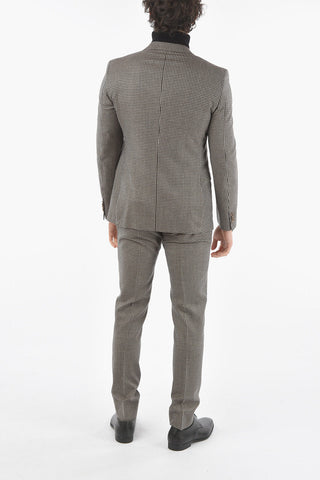 CC COLLECTION Microcheckered RESET 2-piece Suit with Beetle Brooch