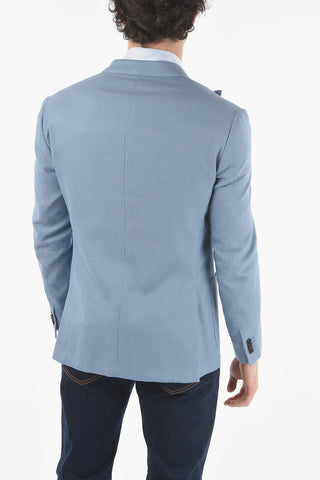 Double-breasted Peak Lapel GATE Cotton Blend Blazer