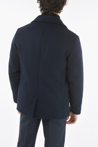 Cappotto Trapuntato Doppiopetto con Maxi Rever