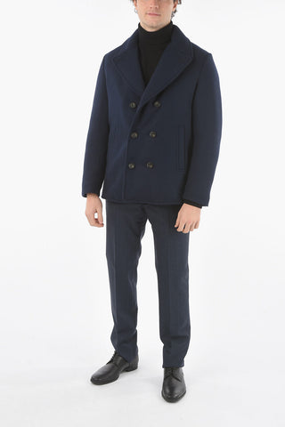 Cappotto Trapuntato Doppiopetto con Maxi Rever