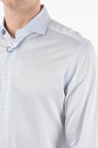 Popeline Cotton Shirt with Spread Collar