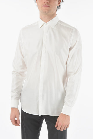 CC COLLECTION Striped Ceremony Shirt with Cufflinks Cuff