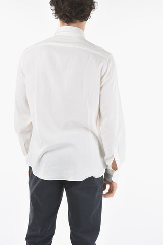 ID CamiciaTwill in Misto Cashmere con Taschino e Logo Ricamato