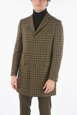 CC COLLECTION 3 Pocket Houndstooth Wool and Cashmere Coat
