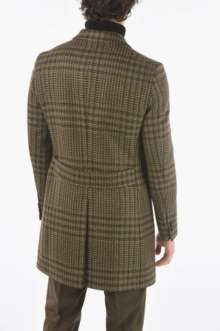 CC COLLECTION 3 Pocket Houndstooth Wool and Cashmere Coat