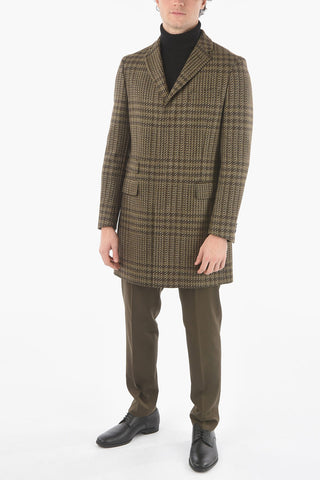 CC COLLECTION 3 Pocket Houndstooth Wool and Cashmere Coat