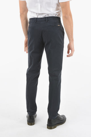 Double-pleated Cotton Blend Chino Pants