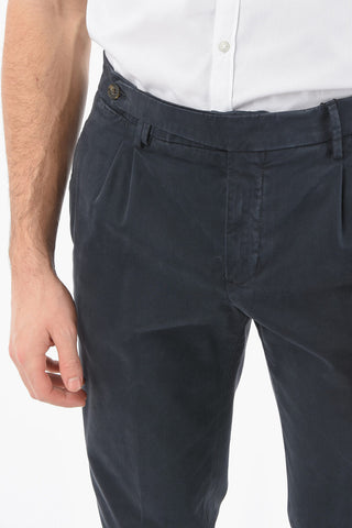 Double-pleated Cotton Blend Chino Pants