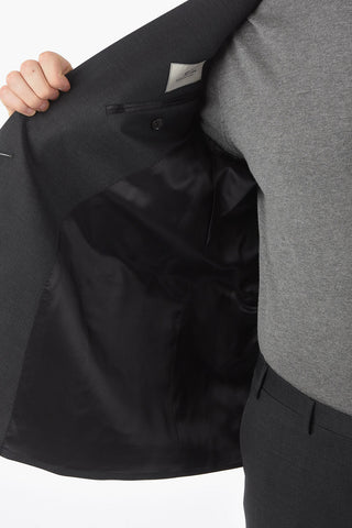 CC COLLECTION Double-breasted RESET Suit in Bird's eye-motif with Peak Lapel