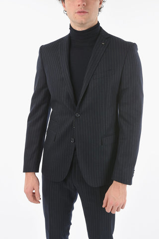 CC COLLECTION Abito RESET Gessato in Flanella con Spilla Coleottero