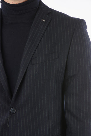 CC COLLECTION Abito RESET Gessato in Flanella con Spilla Coleottero