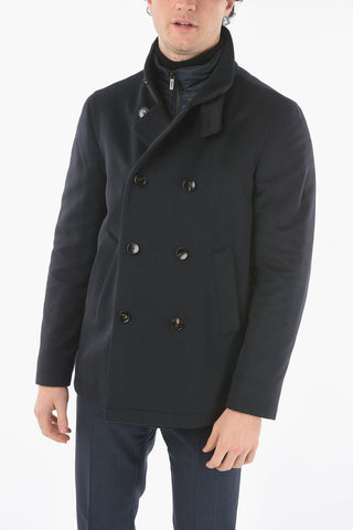 CC COLLECTION O. WEAR Double-breasted Coat with Removable Chest Piece