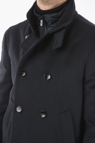 CC COLLECTION O. WEAR Double-breasted Coat with Removable Chest Piece
