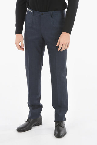 Pantaloni 4 Tasche in Lana Vergine District Check