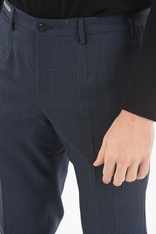 Pantaloni 4 Tasche in Lana Vergine District Check