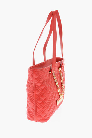 LOVE Quilted Faux Leather Tote Bag