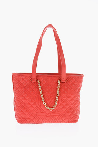LOVE Quilted Faux Leather Tote Bag