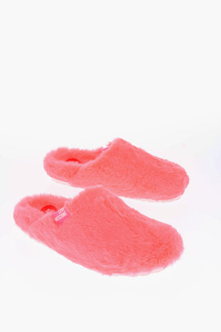 LOVE faux fur fluo slippers
