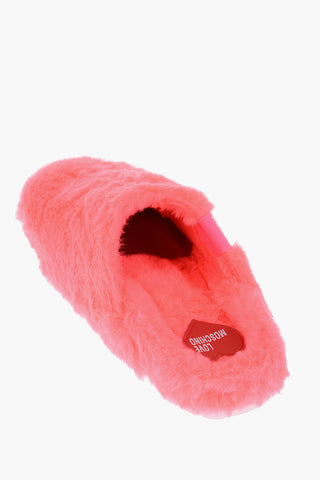 LOVE faux fur fluo slippers