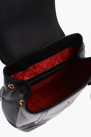 LOVE Textured Faux Leather Backpack with Golden Logo