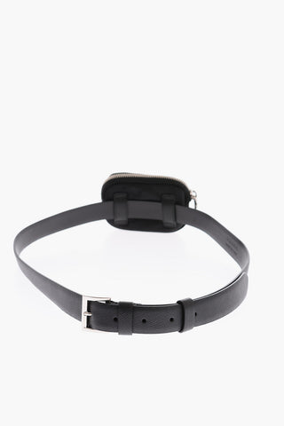 30mm Saffiano Leather Belt with Pouch