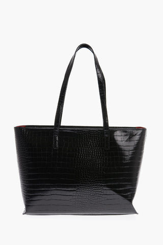 LOVE Crocodile Effect Faux Leather Tote Bag