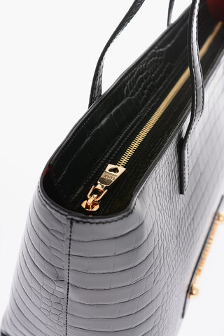 LOVE Crocodile Effect Faux Leather Tote Bag