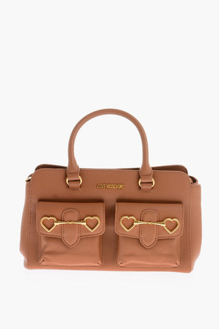 LOVE Borsa Bauletto in Ecopelle con Doppio Taschino a Toppa
