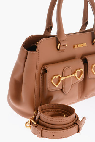 LOVE Borsa Bauletto in Ecopelle con Doppio Taschino a Toppa