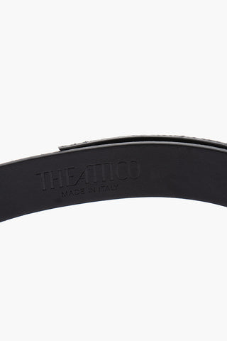Cintura in Suede con Placca Logo 30mm
