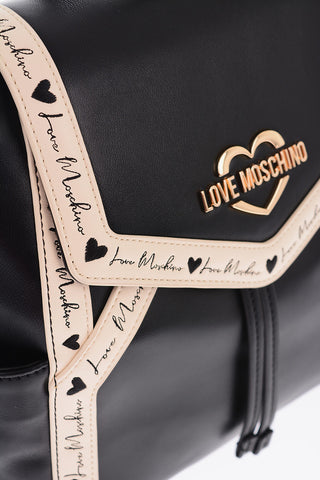LOVE Eco-leather Backpack with Contrast Logoed Detail