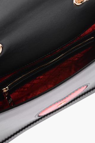 LOVE Faux Leather Shoulder Bag with Golden Chain