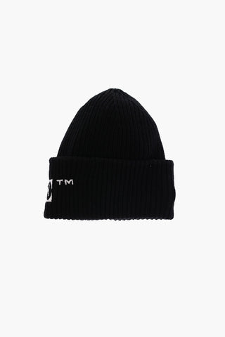 Logo Embroidered Ribbed Beanie