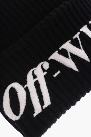 Logo Embroidered Ribbed Beanie