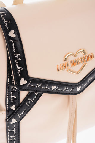 LOVE contrasting logoed detail faux leather backpack