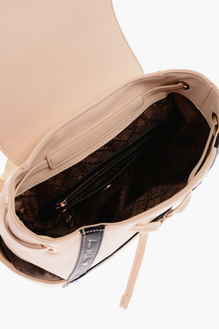 LOVE contrasting logoed detail faux leather backpack