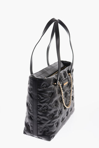 LOVE hearts embossed faux leather shoulder bag