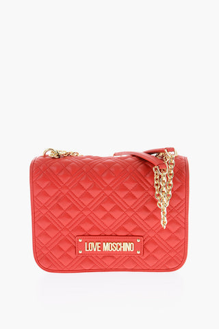LOVE Quilted Faux Leather Shoulder Bag
