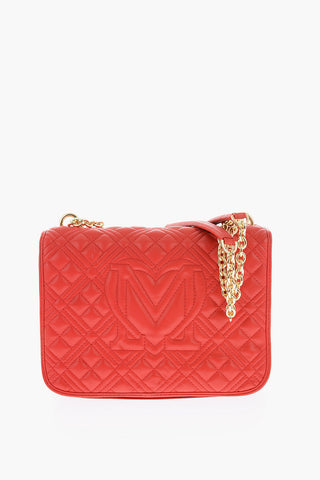 LOVE Quilted Faux Leather Shoulder Bag