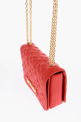 LOVE Quilted Faux Leather Shoulder Bag