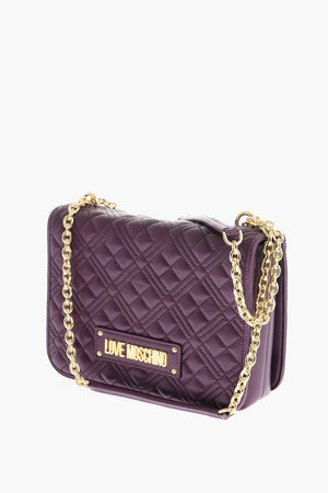 LOVE Quilted Faux Leather Shoulder Bag