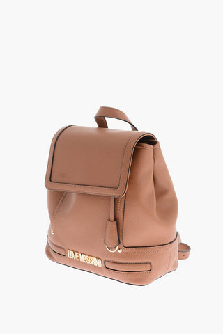 LOVE solid color faux fur backpack
