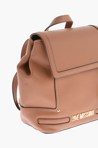 LOVE solid color faux fur backpack
